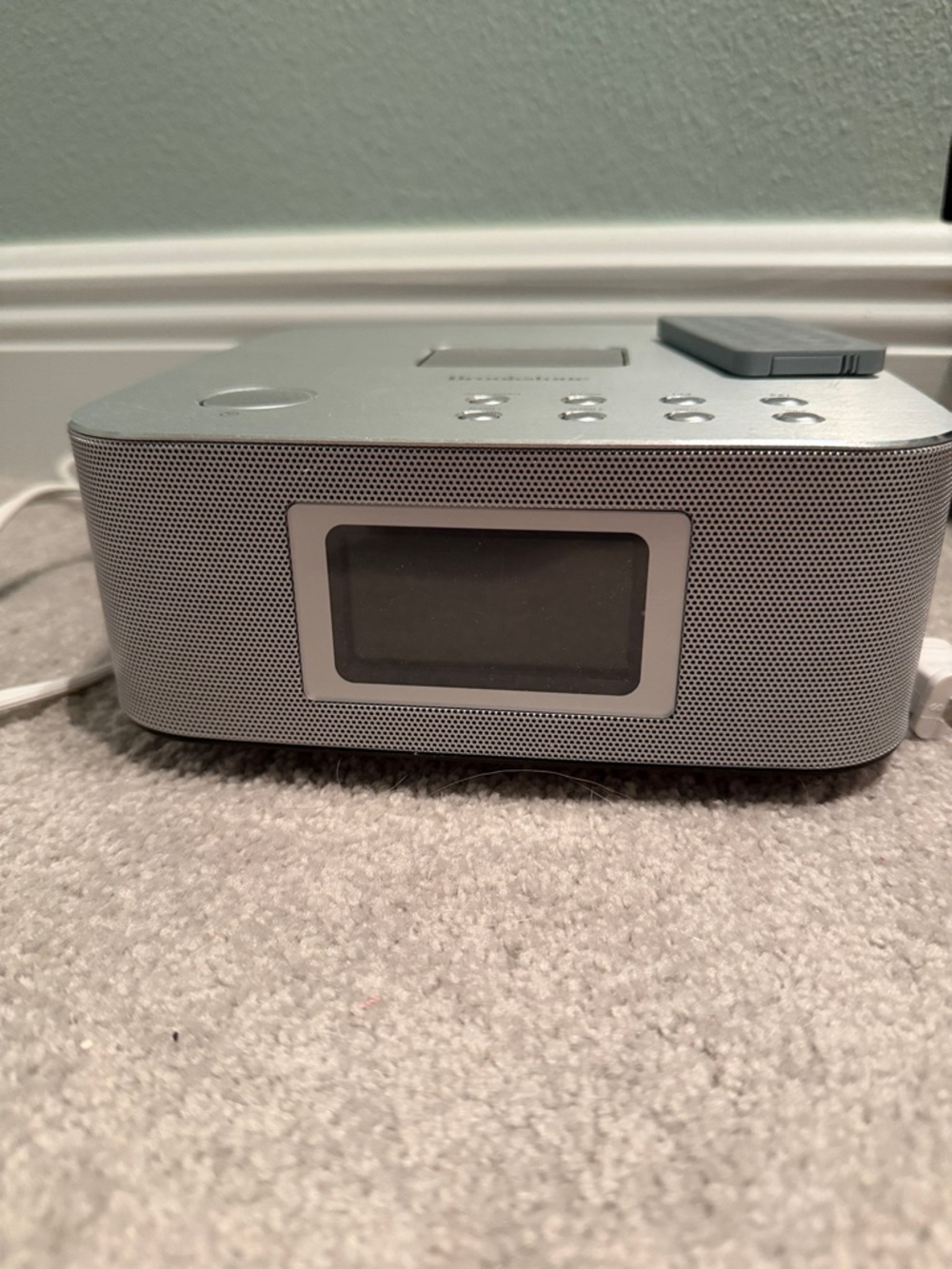 Brookstone Silver Portable Clock Radio Speaker